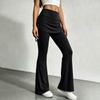Damen High Waist Schlag-Yogahose mit Rock-Überlage Dehnbare Weitbeinige Hose für Freizeit-Fitnessaktivitäten