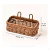 Woven Hanging Basket Nordic Design Kitchen Wall Vintage Style Storage Bin with Handles for