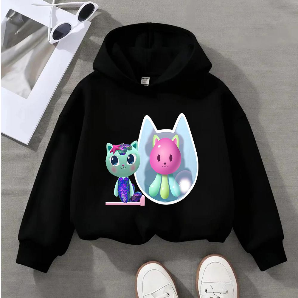 Kapuzenpullover Sweatshirts Mädchen Niedlicher Cartoon-Print Kinder-Sweatshirt Bequemer Lässiger Kapuzenpullover Modisches Oberteil