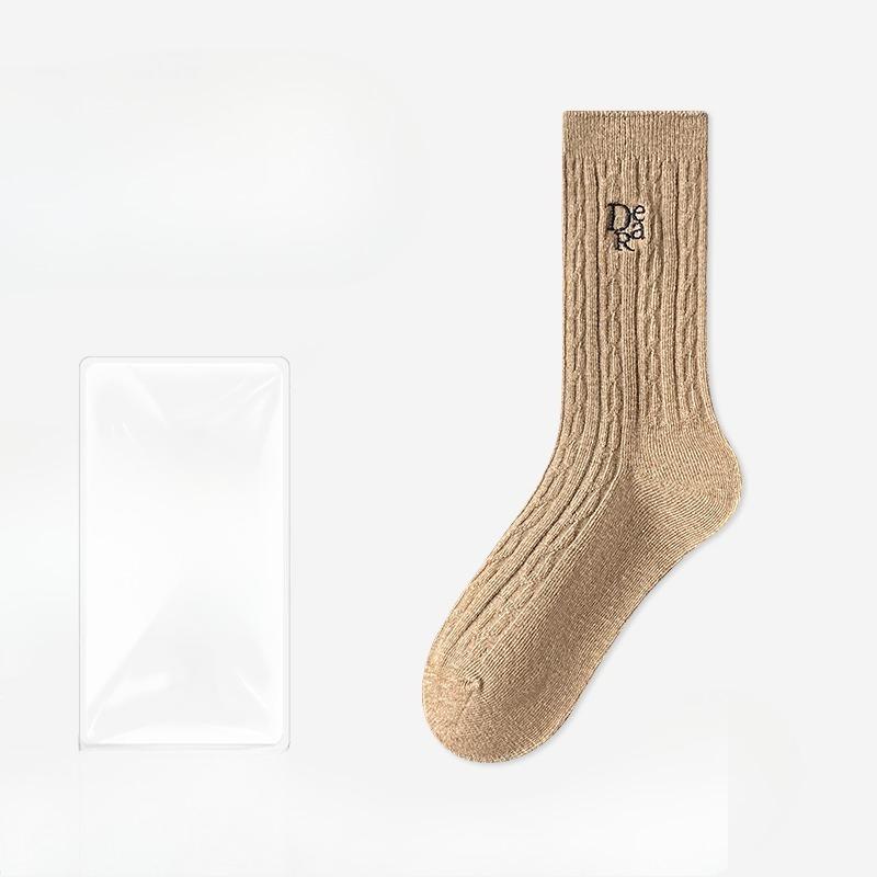 Women's Summer Cotton Embroidery Anti Pilling Breathable Sweat Absorbing Deodorizing Tube Stack Socks