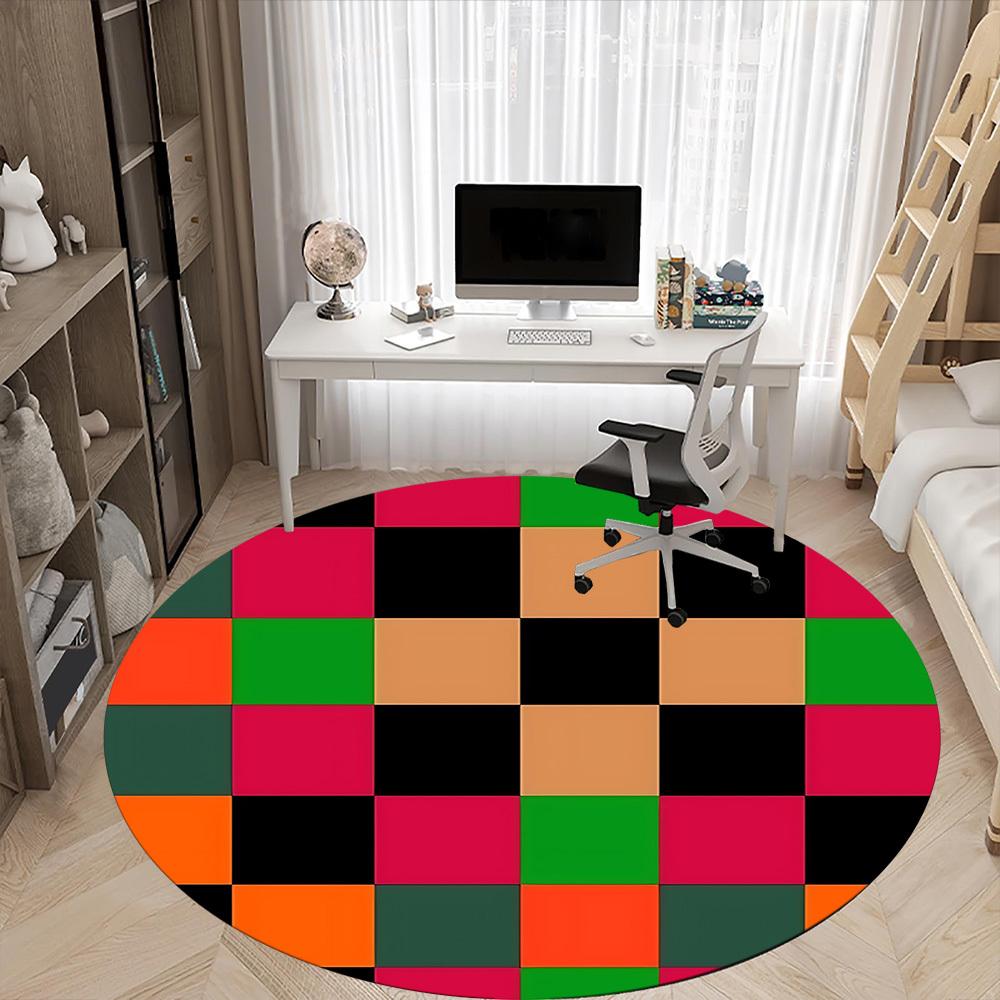 1pc Checkerboard Carpet for Office, Non-slip, Soft and Durable Office Rug, Perfect for Office yy260128097
