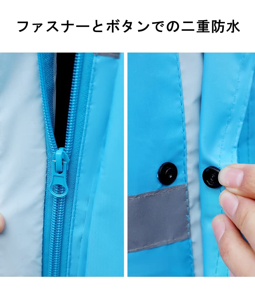 JYZ Long Raincoat for Women and Rain Poncho for Motorcycles and Backpack Includes Large High Storage Bag Fully Heavy Rainy Season Size 3XL Men, Bikes,