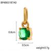 CARLIDANA Good Quality Long Lasting Color Retention Stainless Steel Gold-Plated Colorful Inlaid Transparent Zircon Pendant Charm