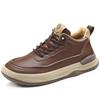 New leather board shoes men's high-top velvet thermal cotton shoes trendy versatile men's wide-headed casual shoes