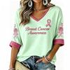 Women's V-Neck Breast Print Lightweight Blouse for Spring Summer