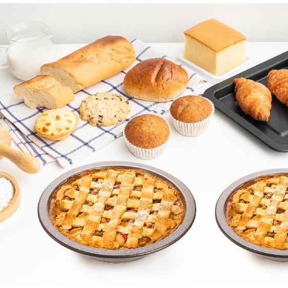 Suwimut 8 Pack Mini Pie Pan Set, 5 Inch Non-Stick Individual Dish Pie Plate Carbon Steel Round Pie Tins Small Metal Bakeware for Baking Pot Pies,