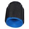 Universal Exhaust Tip Tail Throat Glossy Carbon Fiber Blue Pipe Straight 2.1in Inlet 4in Single
