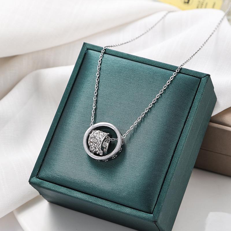 

Ожерелье-цепочка из нержавеющей стали с подвеской в виде сердца и клевера - Модное, не выцветающее