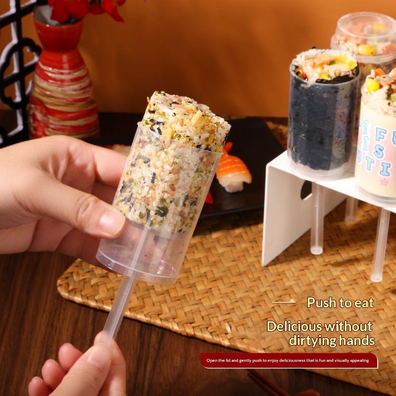 5/10Pcs Round Sushi Push Box Food Grade Sushi Mold Cone Push Up Paper Bucket Packaging Paper Box Bento Accessories