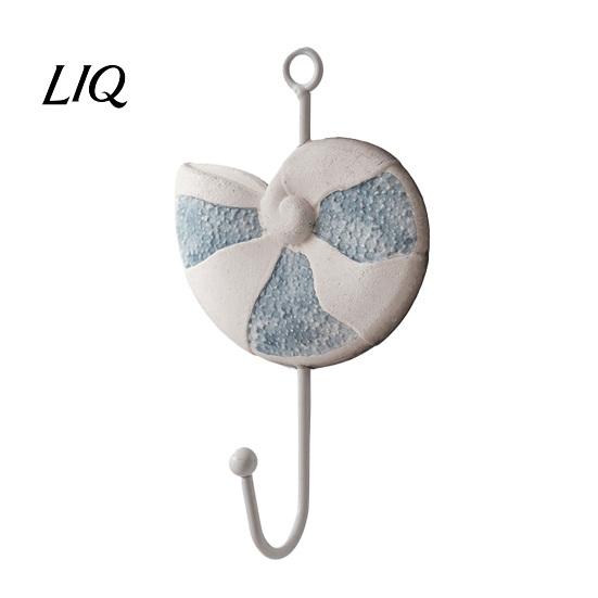 Decorative Wooden Coat Hanger Wall Hook, Mediterranean Style Sturdy Beautiful Hooks Durable for Home Decor Keys Umbrellas Scarves Cartoon Walls