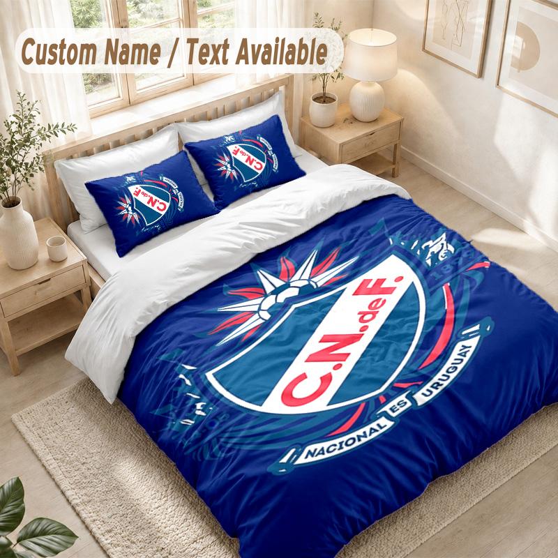Nacional De F Tbol Bedding Set, 1 Duvet Cover & 2 Pillowcases Soft Comfortable Bedroom Home Textile Decor