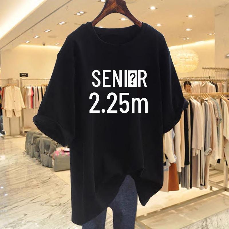 

Colorful Letter Print Casual Loose T-Shirt - Women s Spring/Summer Short-Sleeve Top L