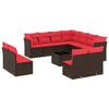 VidaXL Salon de Jardin avec Coussins 12 pcs, Canapés avec Pieds Réglables, Ensemble de Meubles d'Extérieur Patio Terrasse 3217834