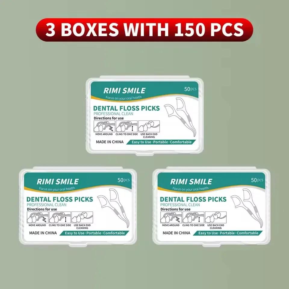 1/3/6/20 Box Disposable Plastic Toothpick Dental Floss High-tension Smooth Dental Floss Stick Portable Dental Floss Box Dental