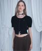 Rosefrantz Eyelet Half Sleeve Cardigan [Black]