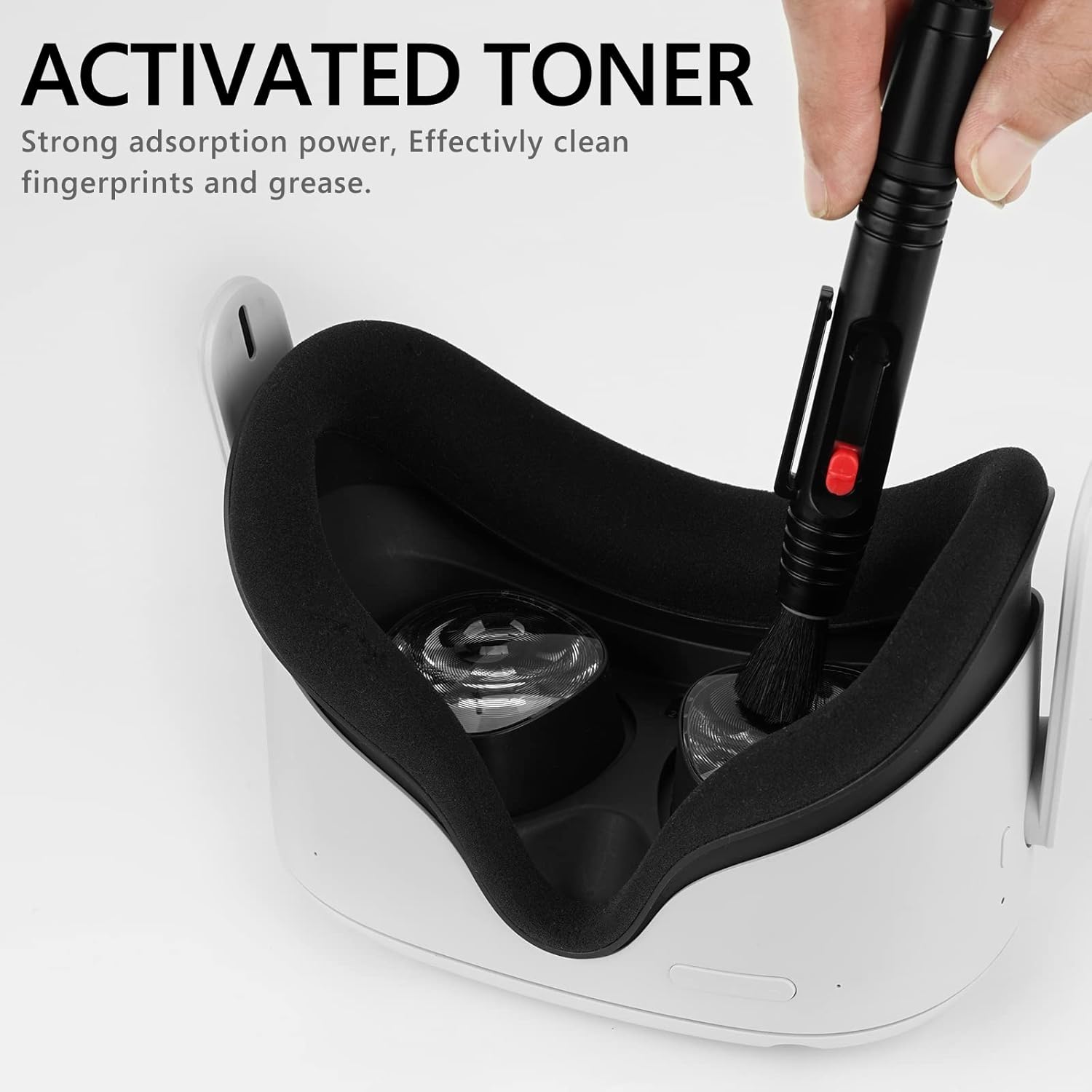 Geekria 2 Pack Clean VR Lens Cleaning Pen Compatible with Meta Quest 3, Quest 2, Quest Pro, Vision Pro, PSVR 2 and More, Remove Fingerprints Dust