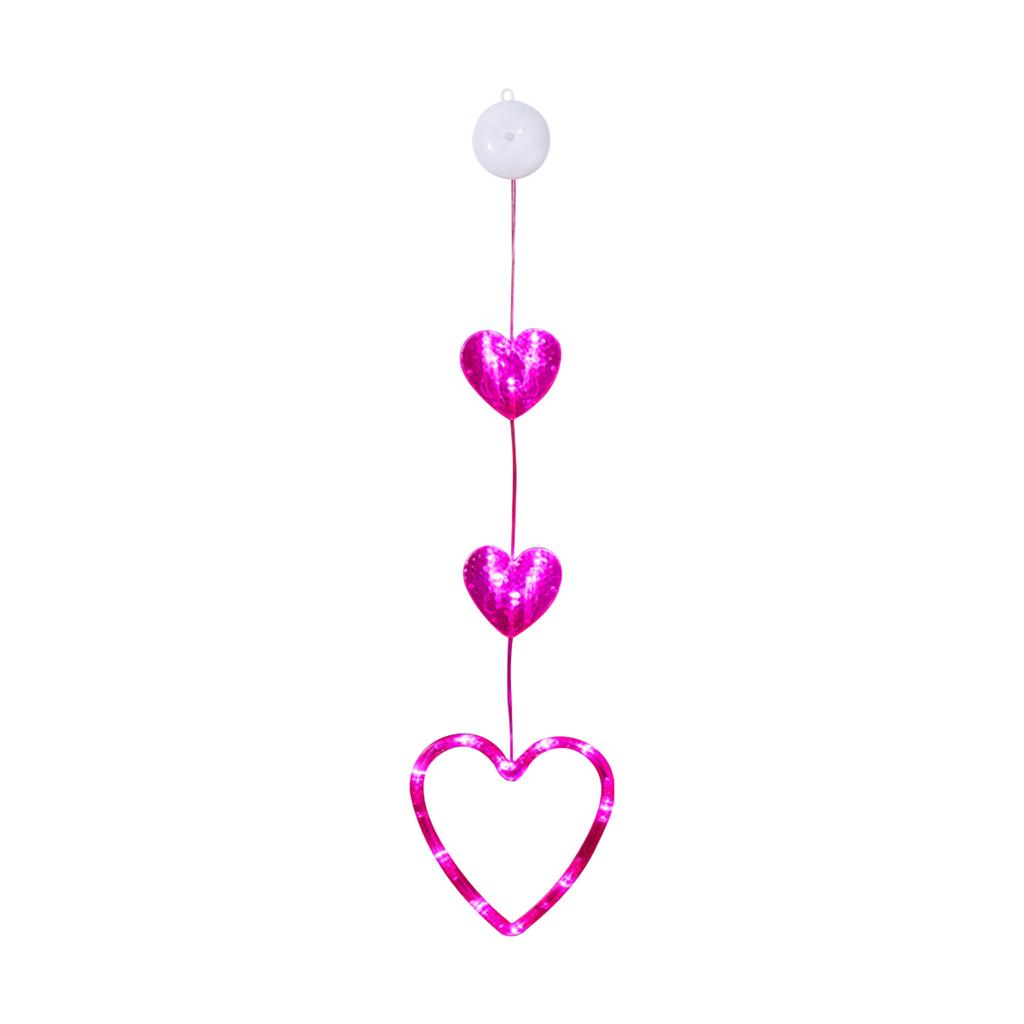 Valentinstag Fensterlicht - Batteriebetriebenes herzförmiges Licht mit Saugnapf, geeignet für Heiratsanträge, Hochzeiten und Jahrestage
