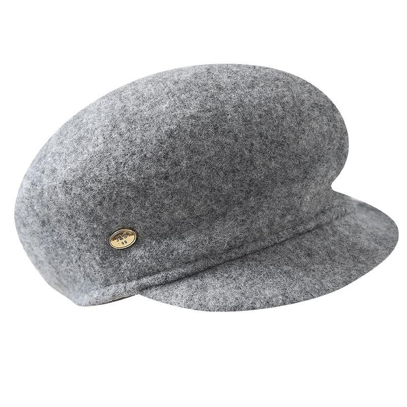 Simple Wool Personalized Cap Children Autumn and Winter Thickened Warm Retro Fashion British Style Star Anise Hat