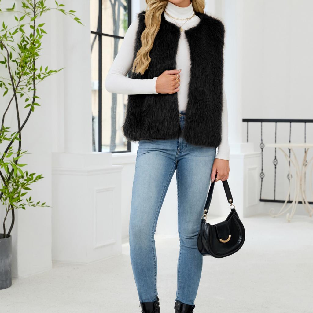 Μοντέρνο Γυναικείο Αμάνικο Γιλέκο με Λαιμόκοψη V