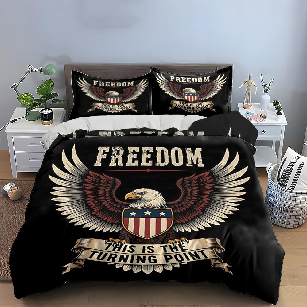 Freedom Eagle Design 3-Piece Bedding Set Bedding Set (1 Duvet Cover, 2 Pillowcases, Duvet Not Included)