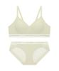 Kodejeukeombainineoweeo Cool Mesh Soft Ribbed Wireless Bra And Panty Set_Light Khaki