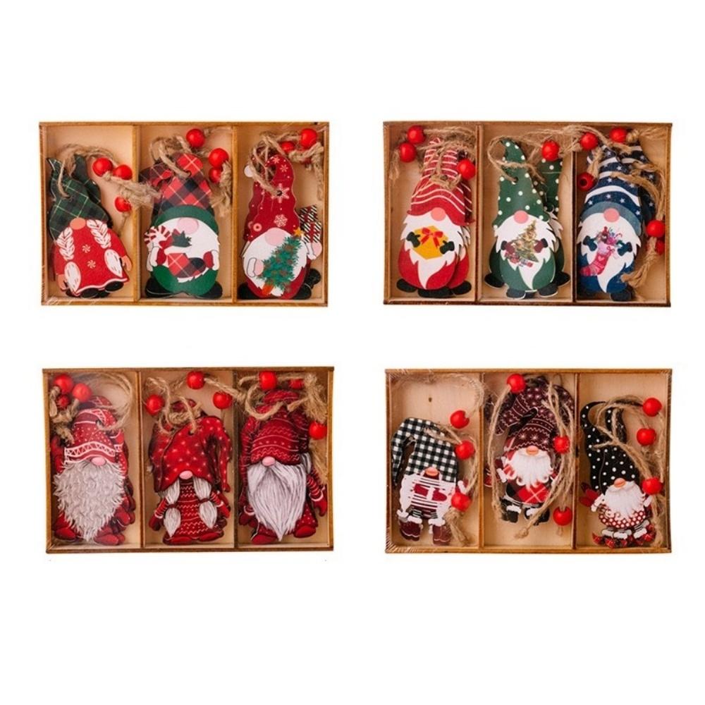 Three Christmas Dwarf Pendants and Cute Santa Claus Decorations Are Suitable for Holiday Parties. The Holiday Dwarf Dolls Are Su