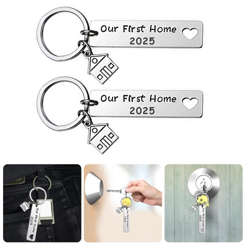 2025 Housewarming Stainless Steel Keychain Set Stylish Keyrings Pendant For New Homeowners And Thoughtful Gifts