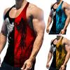 Herren Weste 3D Digitaldruck Patchwork Sommer Colorblock Schnelltrocknend Unterhemd Streetwear
