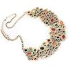 Colorful Necklace Choker Bib Statement Crystal Pendant Collar Chunk Women Gold Plated Chain