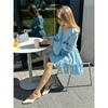 V Neck Dress Women's Summer Flared Sleeve Dress European And American Style Short Chiffon Dress