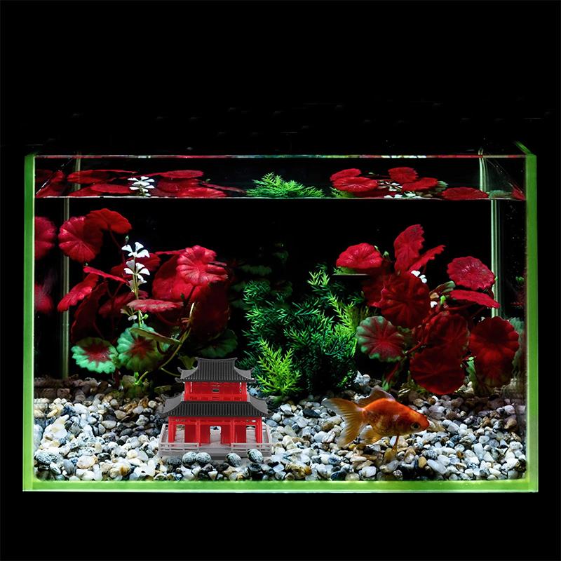 Socha čínské pagody Model starověké budovy Japonská pavilonová dekorace Miniaturní skalka Akvárium Bonsajová ozdoba