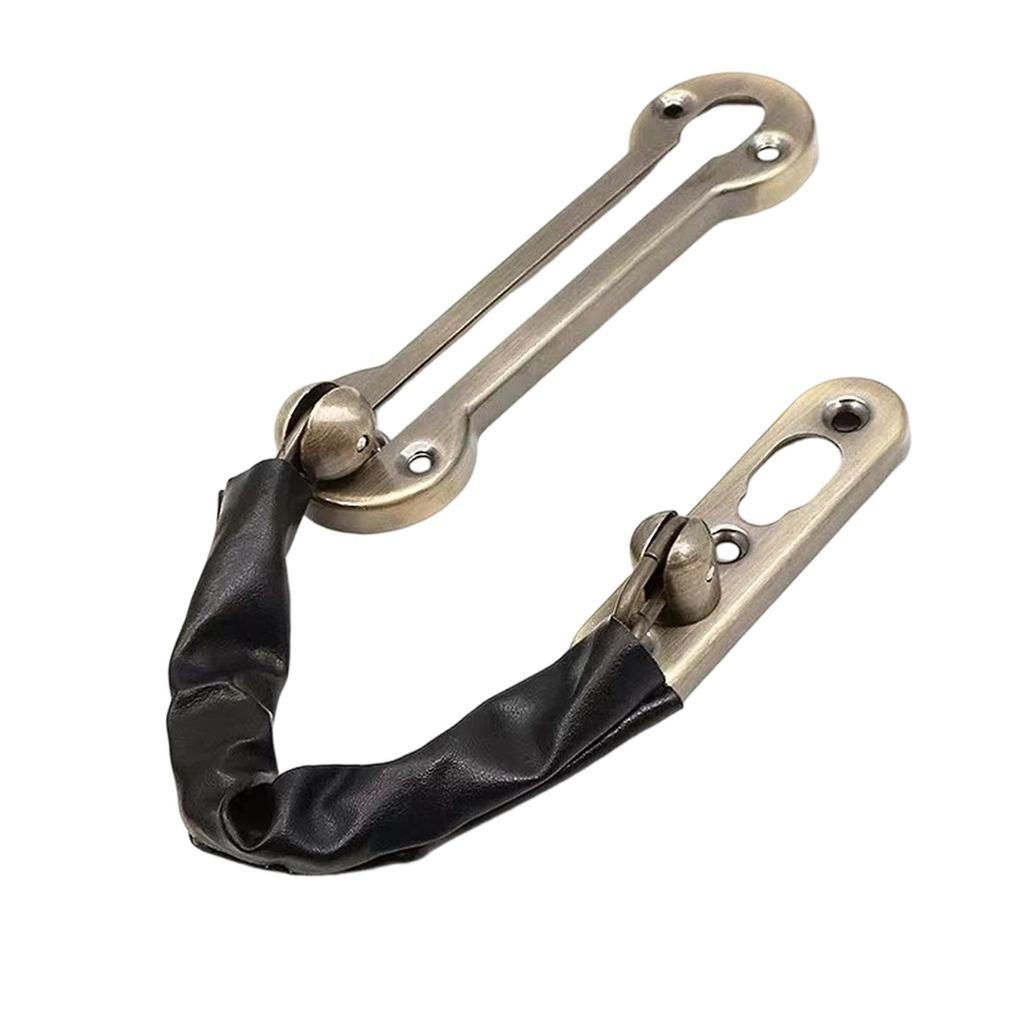 Dörrkedjelås, 3 mm extra tjockt 304 rostfritt stål Dörrvakt, Kraftigt dörrkedjelås för innerdörr (Svart)