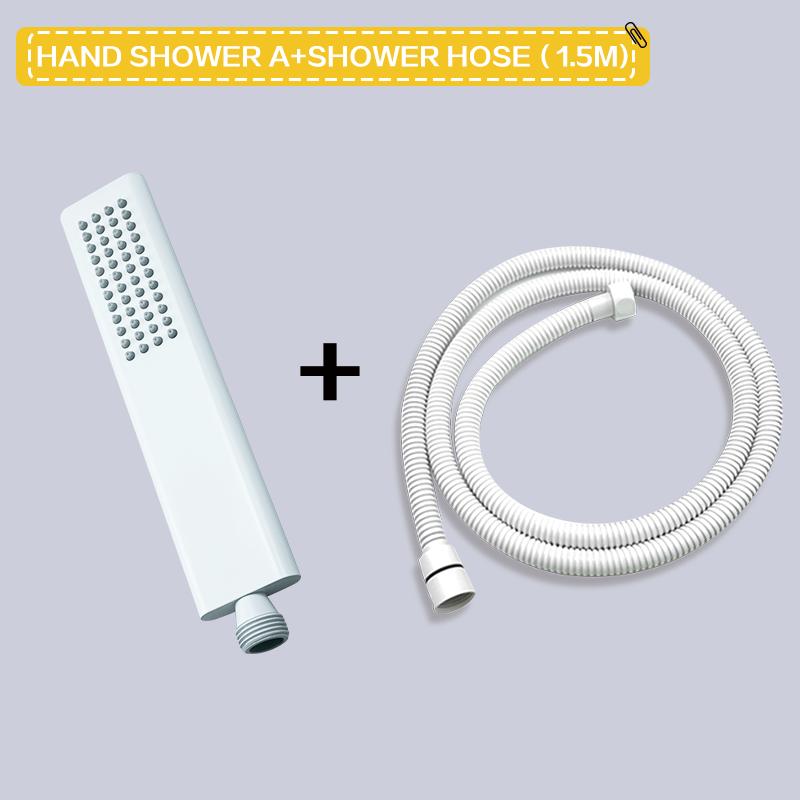 Brass White Handheld Shower Head Bathroom Round and Square Adjustable Stand Handheld Shower Head Wall Mounted Faucet Accessories