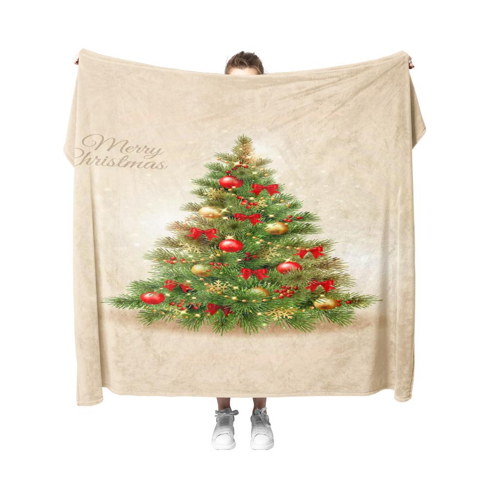Tuniu Christmas Tree Fleece Blanket Soft Warm Cozy Decorative Throw Blanket for Bedroom Sofa Christmas Gift