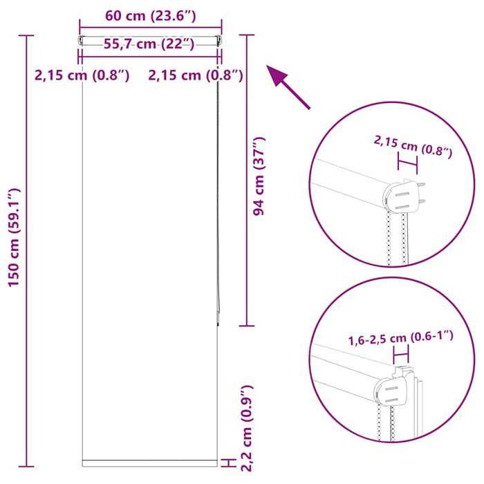 VidaXL Store enrouleur occultant blanc cassé largeur du tissu 55,7 cm, store de jour et de nuit, store de cuisine, store 4011640