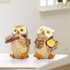 Pinenjoy Animal Figurines, Miniature Owl Ornaments, Animal Mascots, Cute and Stylish Owl Ornaments with Lights, Perfect for Gardens, Balconies, and En