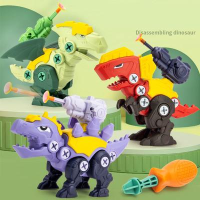 Kinder Dinosaurier 3D Puzzle Spielzeug Drücken zum Abfeuern von Kugeln DIY Abnehmbare Montage Schraubspielzeug