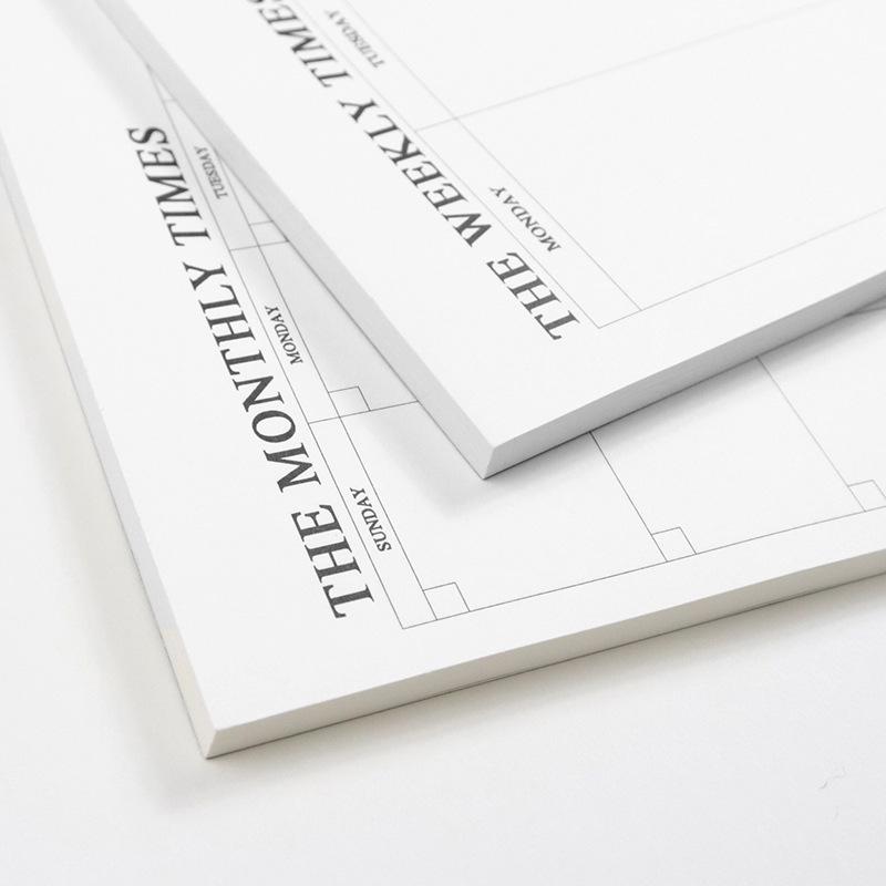 Cross-border English Monthly and Weekly Planner with Tearable Sticky Notes - Large Self-Fill Notebook