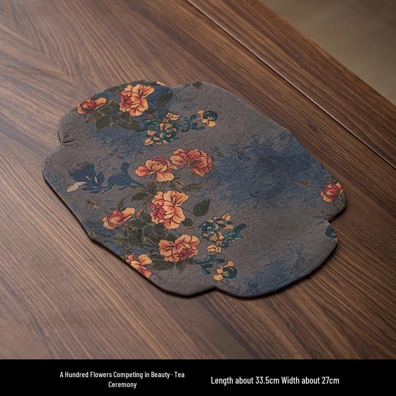 Xiangyunsha Zen-Style Waterproof Double-Sided Tea Mat, High-End Thickened Tablecloth for Dry Brew and Long Tea Tables