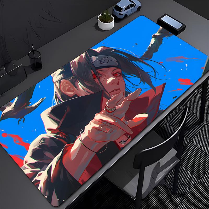 NARUTO Uchiha Itachi Mouse Pad big Computer Office Game Table Mat Rubber nonslip Gaming Keyboard coaster Long Desk Pad Mousepad
