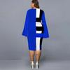 2024 Plus Size V-neck Bodycon Dress with Bell Sleeves and Positioned Print