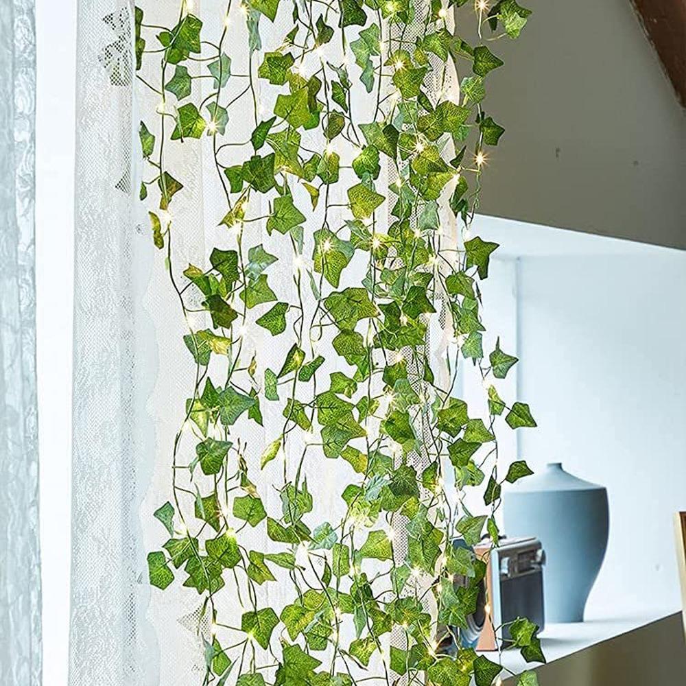 Artificial Vine Green Leaf String Lights USB Artificial Vine Fairy Lights  Weeding