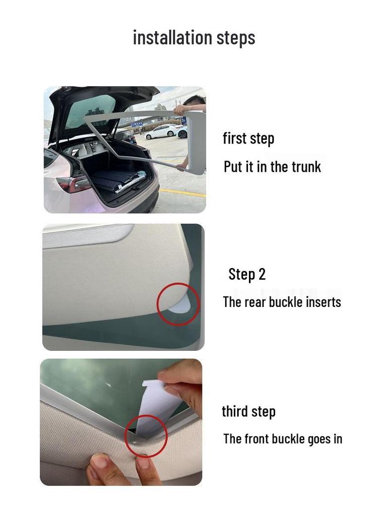 Ji 001 Blackout Sliding Sunroof Sunshade - Retractable Car Roof Canopy for Sun Protection and Heat Insulation, Black/Gray, Thickened.