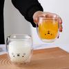 Double Glass Coffee Mug Coffee Cup Cartoon Cute Bear Cat Duck Glass Cup Anti-Scalding Breakfast Milk Lemon Juice Cups Drinkware