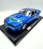 Maisto Pontiac Firebird Trans Am 1978 Blue Metallic Scale Special Edition Model with Display Opening and Rear and Working Suspension 1/18 Base, Doors,