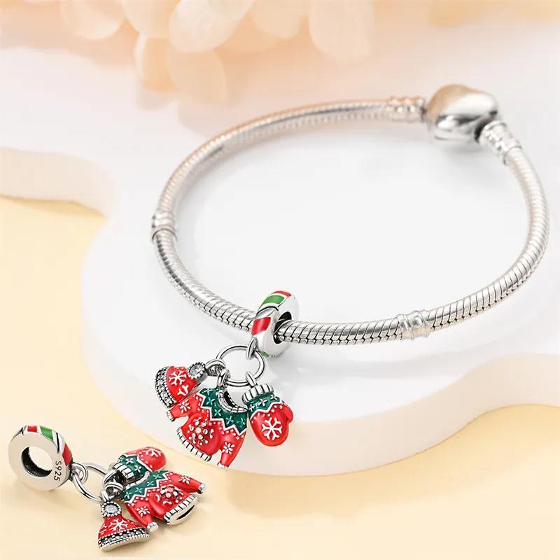 copper Snowflake Christmas Tree Ski Boots Charm Bead Charms Bead Charms Compatible With Authentic Bracelets Fine Do It Yourself Christmas Jewellery