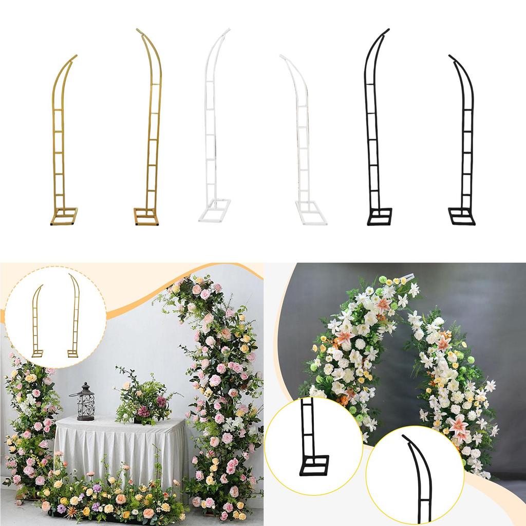 2 Pieces 5.9ft & 6.9ft Metal Wedding Arch Multifunctional Backdrop Stand