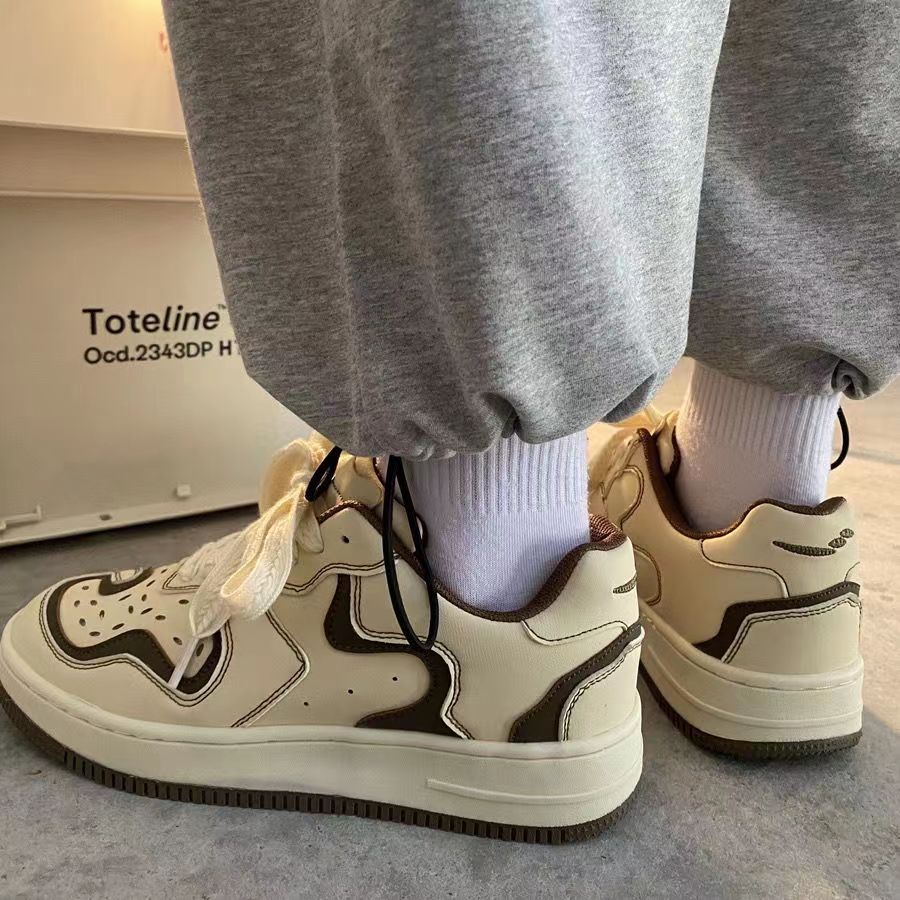 Men's Autumn Black White Personalized Casual Shoes Thick Soled Sports Shoes for Men Trendy Couple Shoes Skate  Pant