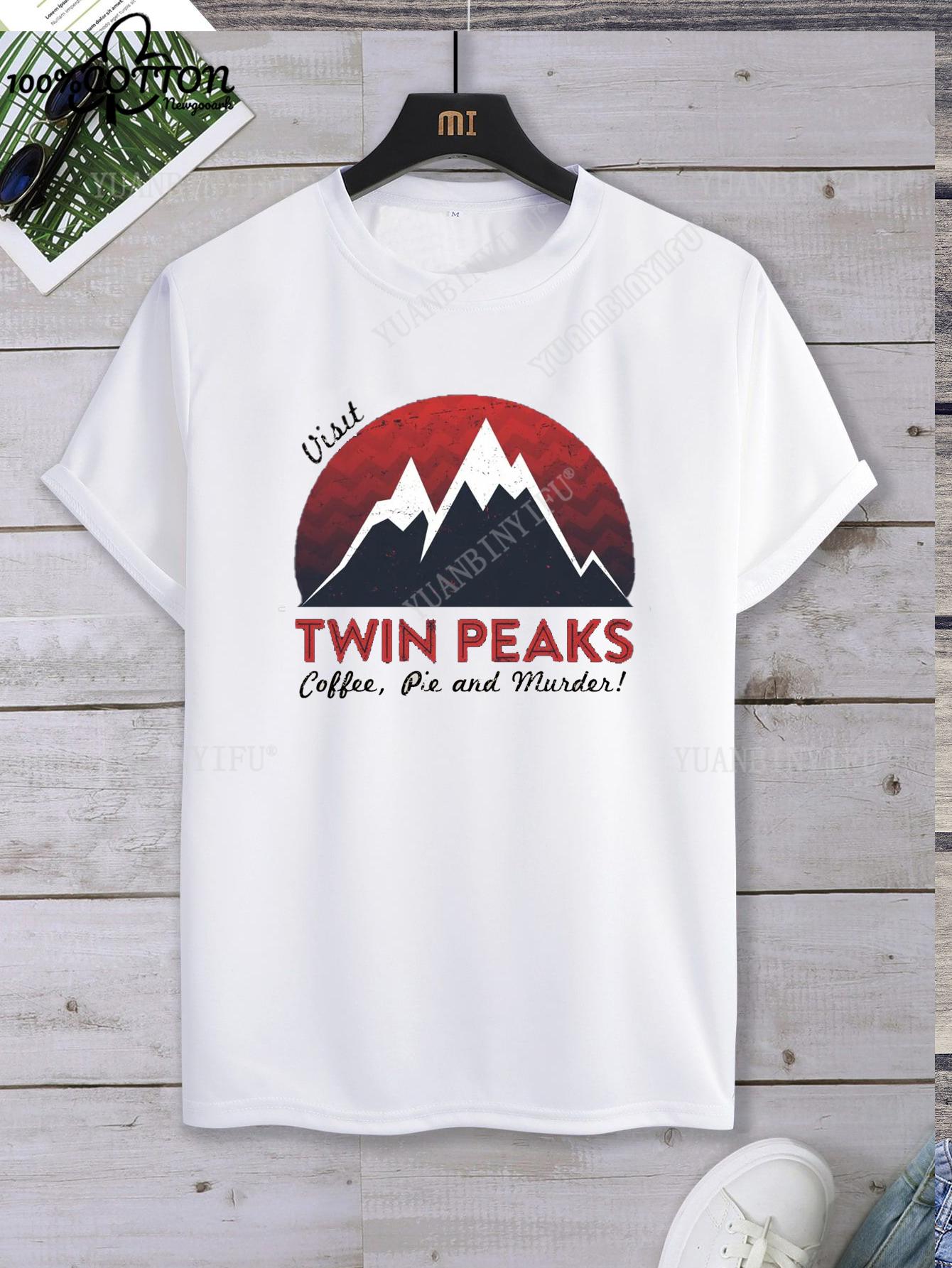 

Leisure Classic Film TWIN PEAKS Printed Cotton T-shirt Top Unisex Short Sleeve Short-sleev O-neck Streetwear S-6XL S