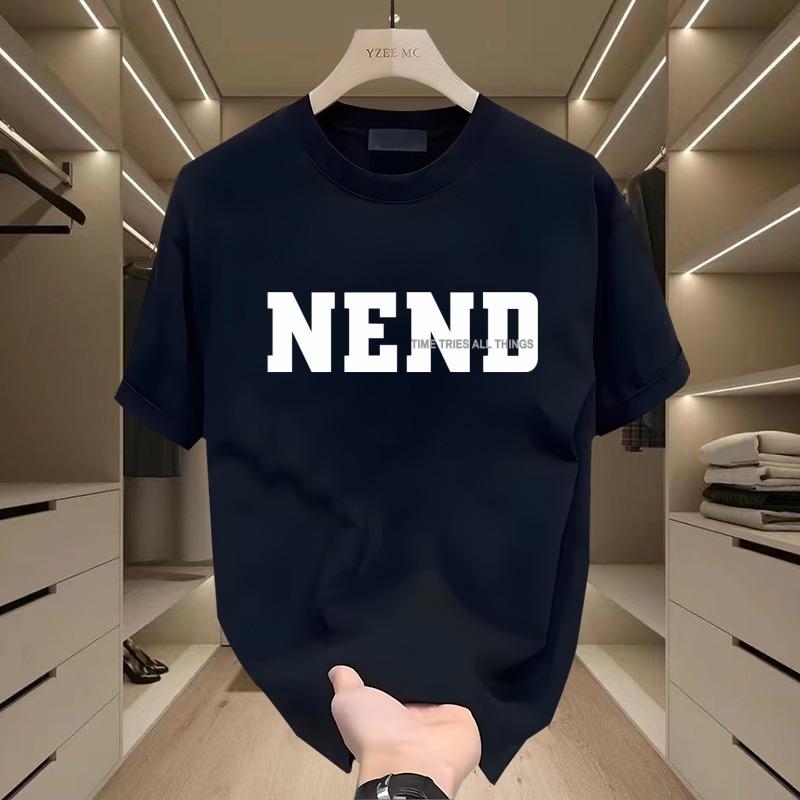 

Мужская модная повседневная футболка из плотного хлопка - летняя, свободный крой, круглый вырез, короткий рукав XL